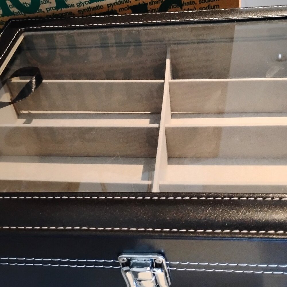 Vegan Leather Black Jewelry Organizer